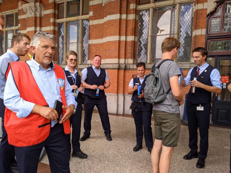 Solidariteitsacties met spoorwegstakingen